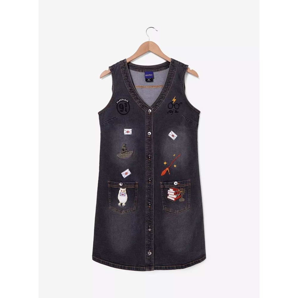 Box Lunch Harry Potter Pinafore Dress Dark Gray Small New With Tags